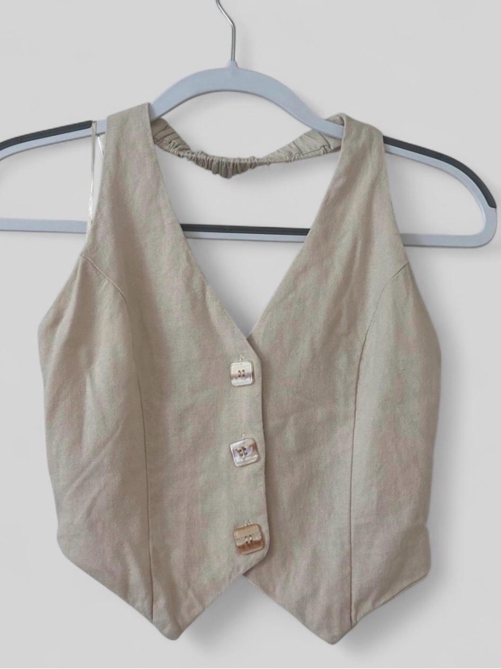 V-Neck Button Front Women’s Vest Top